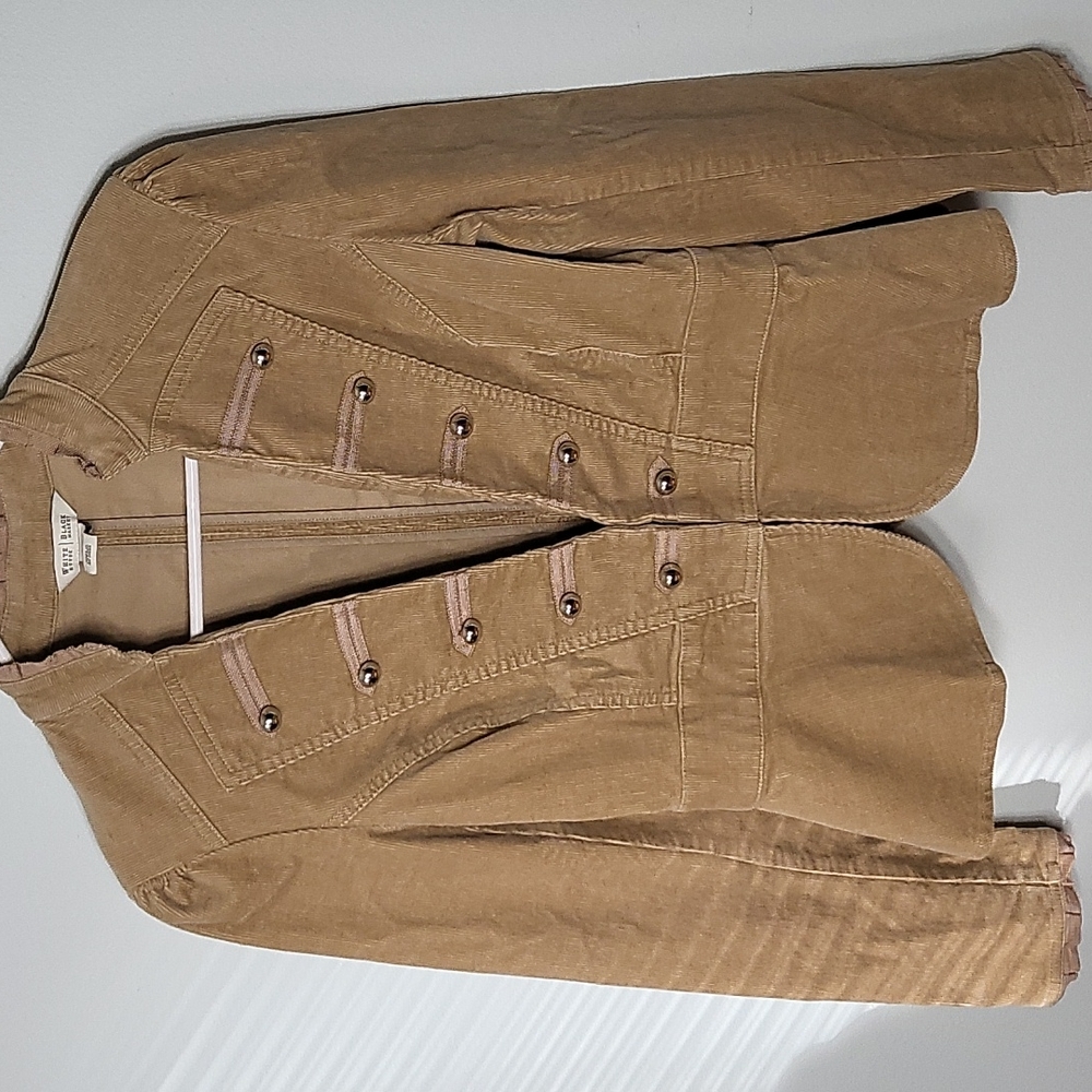 WHBM Corduroy Fitted Peplum Blazer Camel EUC